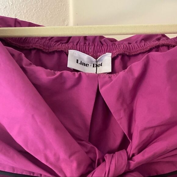 Revolve LINE & DOT FUCHSIA Lorena cotton off the shoulder mini DRESS NUE - L - Picture 5 of 6